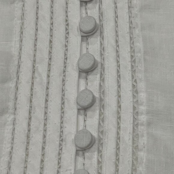 Banana Republic Cap Sleeve Crop Linen Top, White, XS - Picture 5 of 7